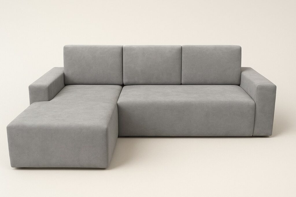 K Design gray fabric corner sofa with modern design